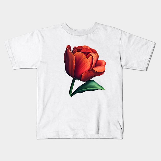 Red Tulip Kids T-Shirt by Mixtgifts